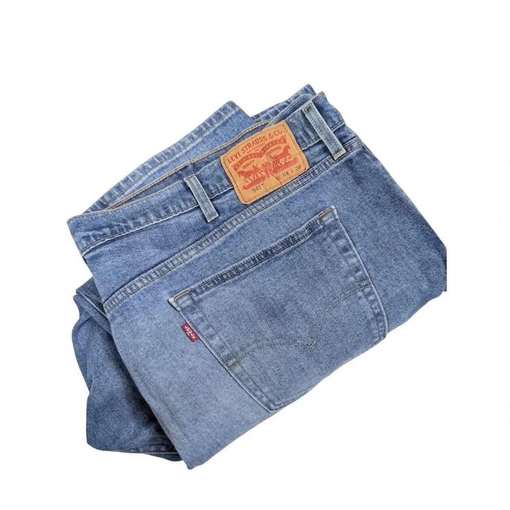 Levi's 541 Athletic Tapered Fit‎ Blue Denim Jeans Mens 44x30